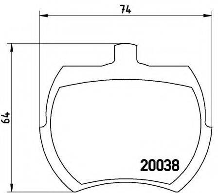 Комплект тормозных колодок, дисковый тормоз BREMBO P 52 002