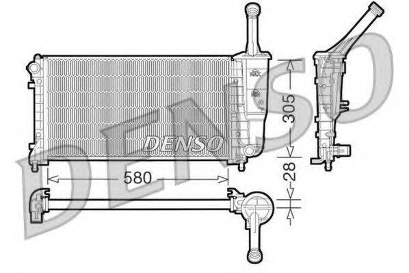 Радиатор, охлаждение двигателя DENSO DRM09106