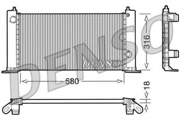 Радиатор, охлаждение двигателя DENSO DRM09120
