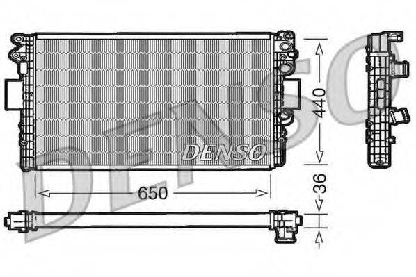 Радиатор, охлаждение двигателя DENSO DRM12004