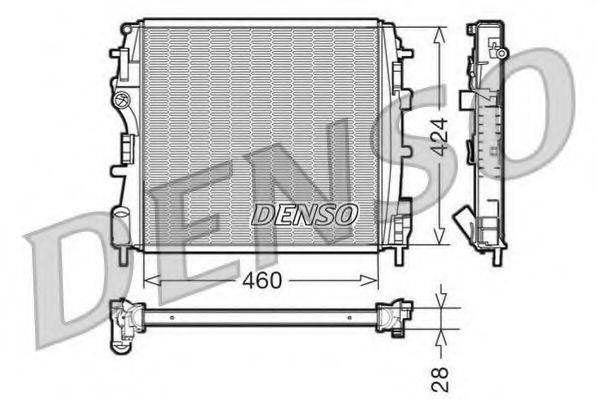 Радіатор, охолодження двигуна DENSO DRM23019