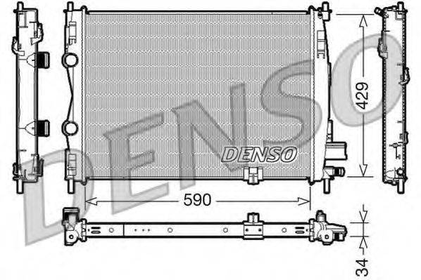 Радіатор, охолодження двигуна DENSO DRM46018