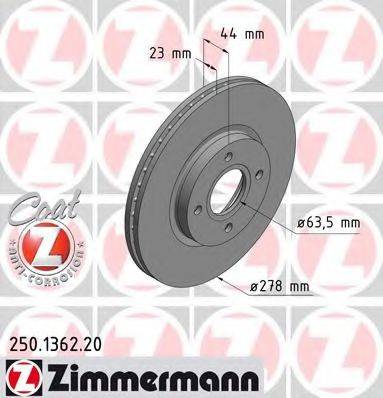 гальмівний диск ZIMMERMANN 250.1362.20