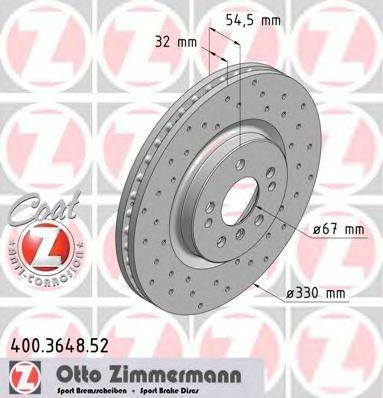 Тормозной диск ZIMMERMANN 400.3648.52