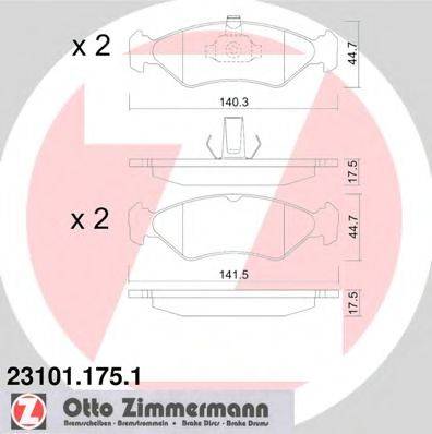 Комплект тормозных колодок, дисковый тормоз ZIMMERMANN 23101.175.1