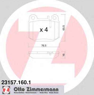 Комплект тормозных колодок, дисковый тормоз ZIMMERMANN 23157.160.1