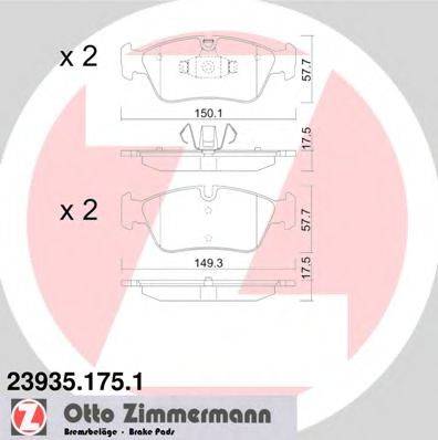 Комплект гальмівних колодок, дискове гальмо ZIMMERMANN 23935.175.1