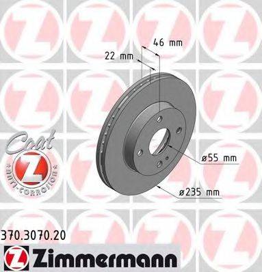 гальмівний диск ZIMMERMANN 370.3070.20