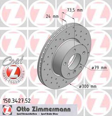 гальмівний диск ZIMMERMANN 150.3427.52
