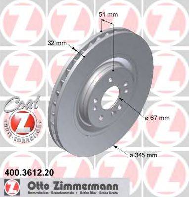 Тормозной диск ZIMMERMANN 400.3612.20