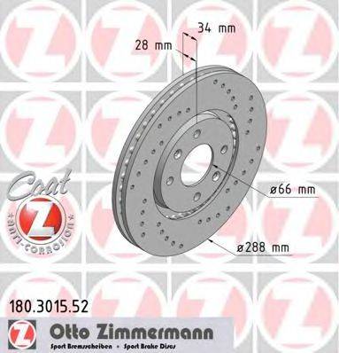 Тормозной диск ZIMMERMANN 180.3015.52