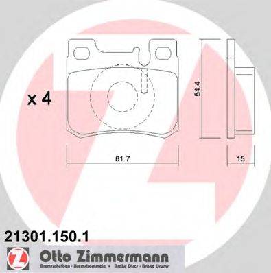 Комплект гальмівних колодок, дискове гальмо ZIMMERMANN 21301.150.1