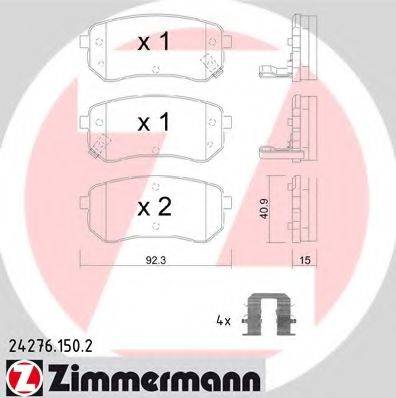 Комплект тормозных колодок, дисковый тормоз ZIMMERMANN 24276.150.2