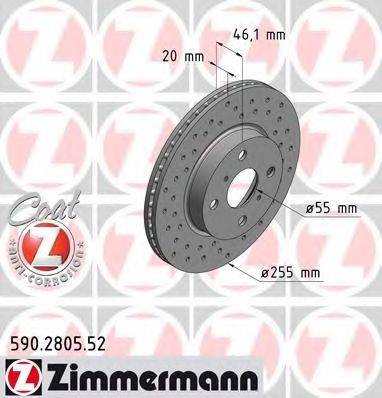 Тормозной диск ZIMMERMANN 590.2805.52