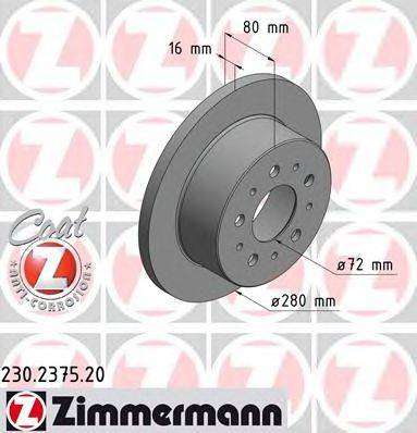 гальмівний диск ZIMMERMANN 230.2375.20