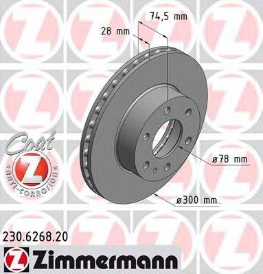 гальмівний диск ZIMMERMANN 230.6268.20
