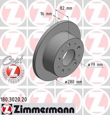 Тормозной диск ZIMMERMANN 180.3020.20