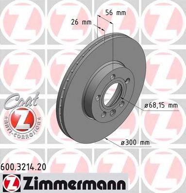 Тормозной диск ZIMMERMANN 600.3214.20