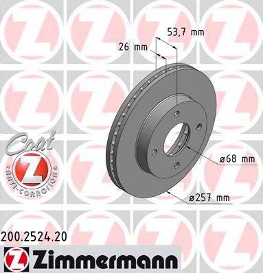 Тормозной диск ZIMMERMANN 200.2524.20