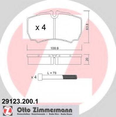 Комплект тормозных колодок, дисковый тормоз ZIMMERMANN 29123.200.1