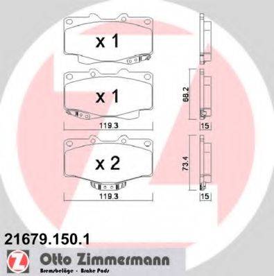 Комплект тормозных колодок, дисковый тормоз ZIMMERMANN 21679.150.1