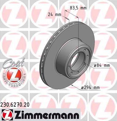 гальмівний диск ZIMMERMANN 230.6270.20