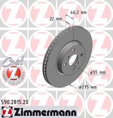 Тормозной диск ZIMMERMANN 590.2815.20