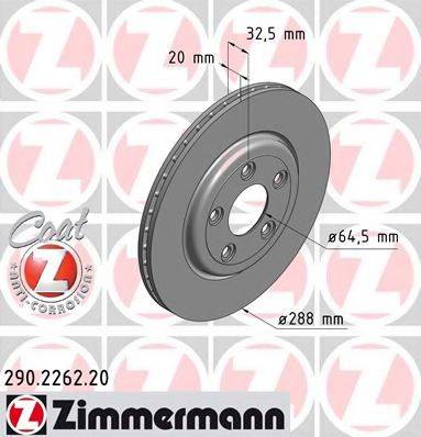 гальмівний диск ZIMMERMANN 290.2262.20