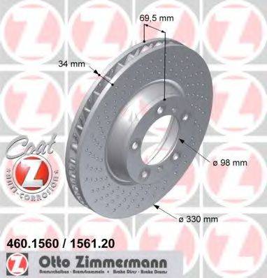 гальмівний диск ZIMMERMANN 460.1560.20