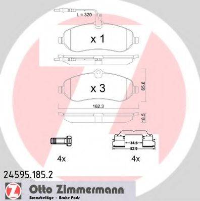 Комплект тормозных колодок, дисковый тормоз ZIMMERMANN 24595.185.2