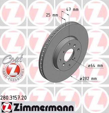 Тормозной диск ZIMMERMANN 280.3157.20