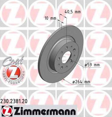 Тормозной диск ZIMMERMANN 230.2381.20