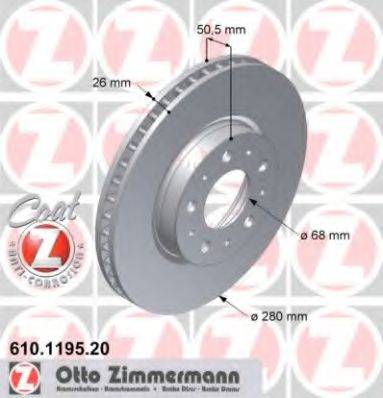 Тормозной диск ZIMMERMANN 610.1195.20