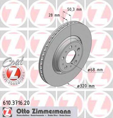 гальмівний диск ZIMMERMANN 610.3716.20