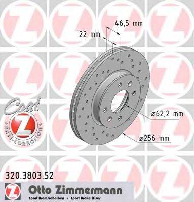 гальмівний диск ZIMMERMANN 320.3803.52