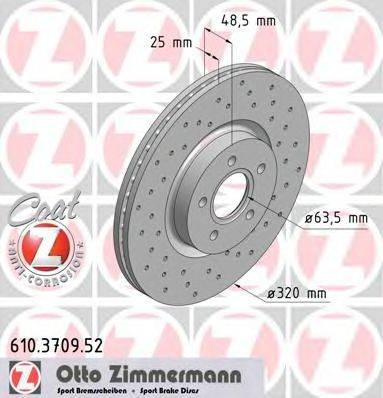 Тормозной диск ZIMMERMANN 610.3709.52