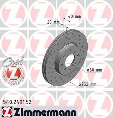 Тормозной диск ZIMMERMANN 540.2491.52