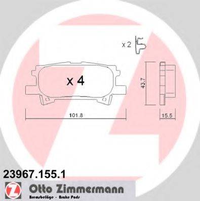 Комплект тормозных колодок, дисковый тормоз ZIMMERMANN 23967.155.1
