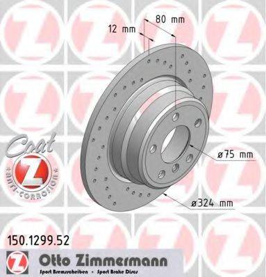 гальмівний диск ZIMMERMANN 150.1299.52