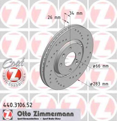 гальмівний диск ZIMMERMANN 440.3106.52