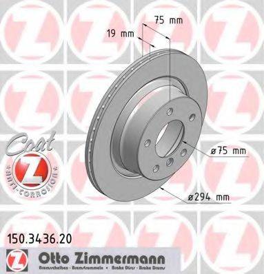 гальмівний диск ZIMMERMANN 150.3436.20