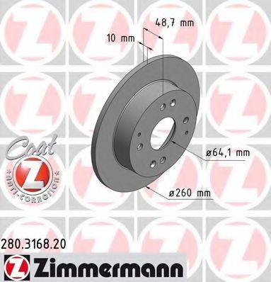 Тормозной диск ZIMMERMANN 280.3168.20