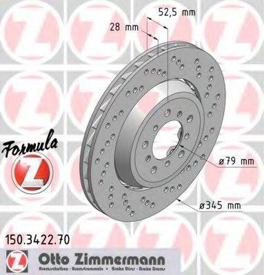 гальмівний диск ZIMMERMANN 150.3422.70