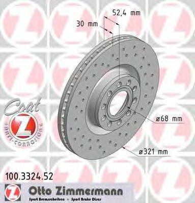 гальмівний диск ZIMMERMANN 100.3324.52