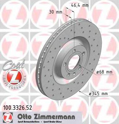 гальмівний диск ZIMMERMANN 100.3326.52