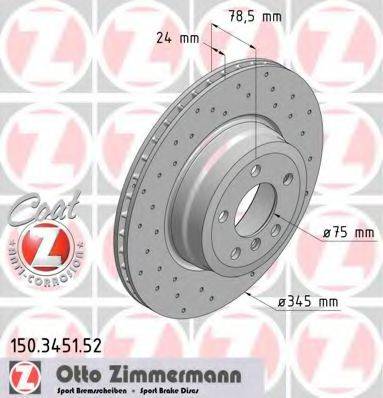 гальмівний диск ZIMMERMANN 150.3451.52