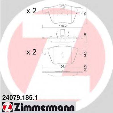 Комплект тормозных колодок, дисковый тормоз ZIMMERMANN 24079.185.1
