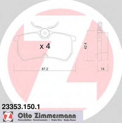 Комплект тормозных колодок, дисковый тормоз ZIMMERMANN 23353.150.1