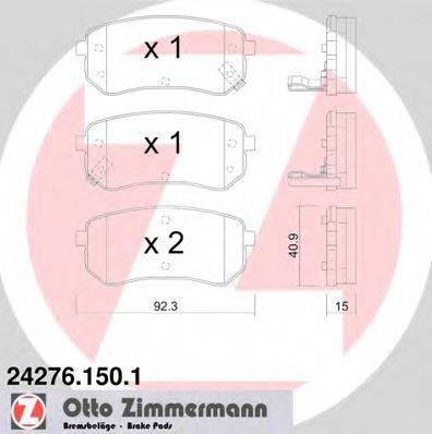 Комплект тормозных колодок, дисковый тормоз ZIMMERMANN 24276.150.1