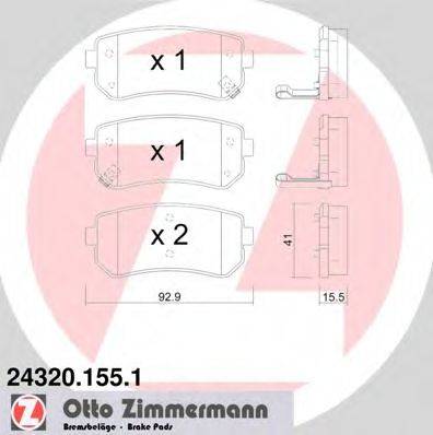 Комплект тормозных колодок, дисковый тормоз ZIMMERMANN 24320.155.1